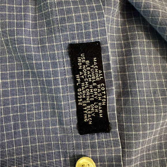 Jos A. Bank Button Down Shirt Size 15.5-32 - Fits like Men's L Blue/White Check - Picture 4 of 6